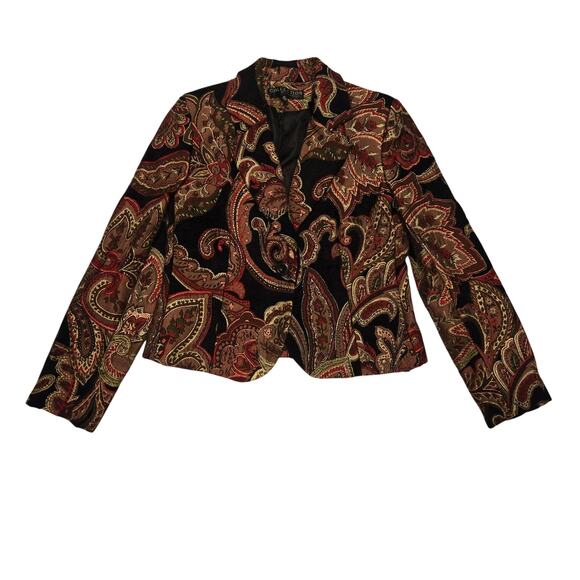 Harvé Benard Womens Vintage Y2K Whimsigoth Embroiderd Tapestry Paisley Blazer 6P - Picture 1 of 12